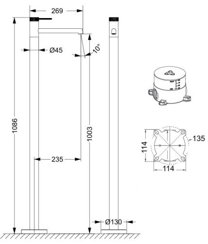 Смеситель для раковины Vincea Rim VFBF-2R1BG