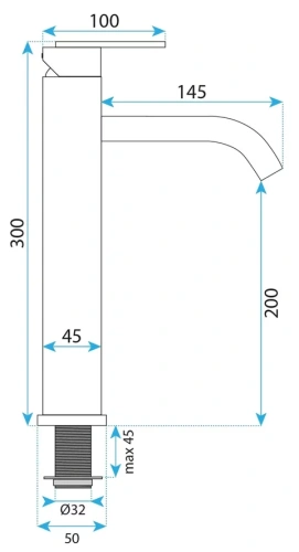 Смеситель для умывальника Rea Ontario tytan B5511