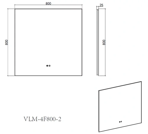 Зеркало Vincea LED VLM-4F800GM-2 800х800