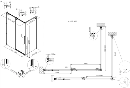 Душевой уголок Vincea Ultima VSR-7UL9012CLGM