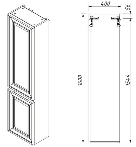 Пенал подвесной Caprigo Ponza 13550L-B021