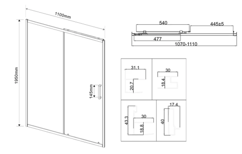 Душевая дверь Vincea City VDS-5CT110CL