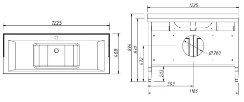 Тумба напольная Caprigo Albion 120 10316-L817