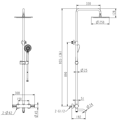 Душевая система Nemo Round NM-9012RG rose gold