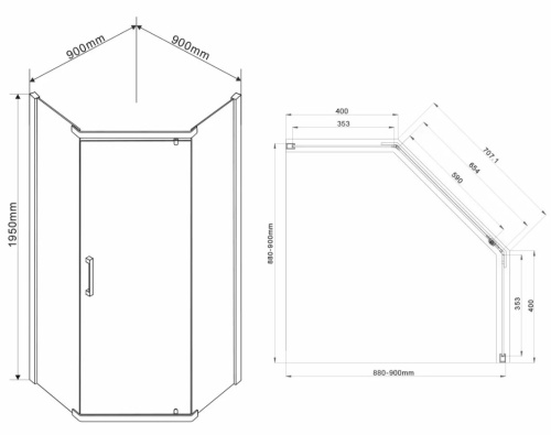 Душевой уголок Vincea Stresa VSP-1S900CH