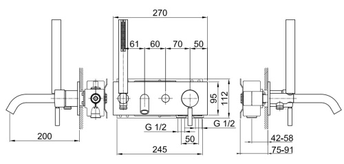 Смеситель для ванны Fantini Nostromo 5013E321B