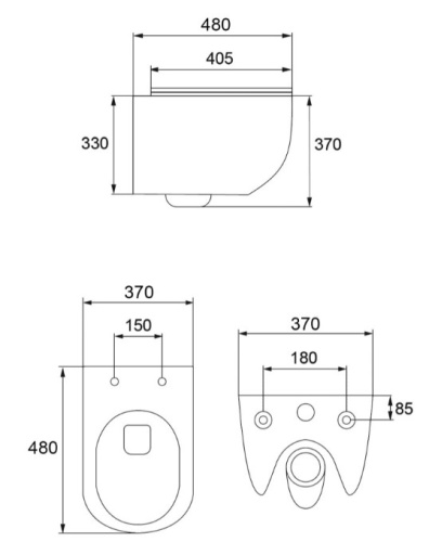 Унитаз подвесной Calani Loyd Black CAL-C0020