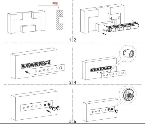 Смеситель для душа Nemo NM-8051BG brush gold