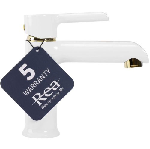 Смеситель для умывальника Rea Melia white gold B2708