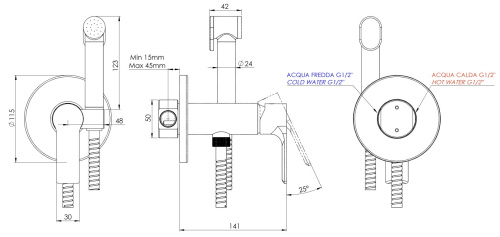 Гигиенический душ Mariani Kali B37185KLW