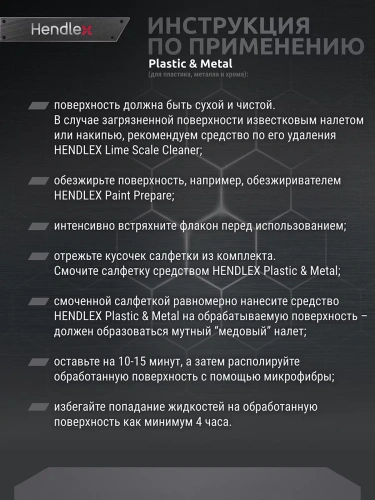 Защитное средство для хрома, пластика и металла Hendlex Plastic & Metal Home