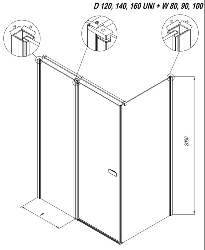 Душевая дверь Kolpa-San Andromeda D 160 silver brill transparent 516560