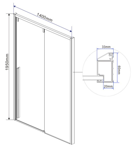 Душевая дверь Vincea Lugano VDS-1L140CL-1