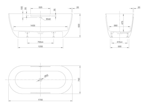 Ванна отдельностоящая Knief K.Stone Lotus 0600-610-01