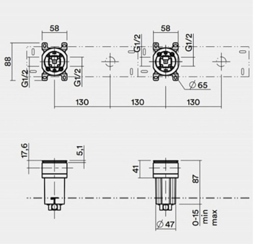 Встраиваемая универсальная часть (соответствует GI3) QuadroDesign IN010/1