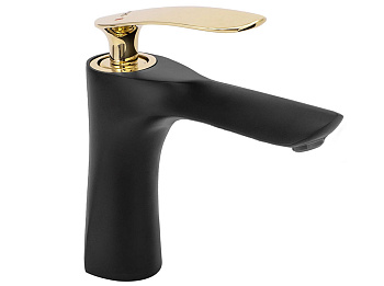 Смеситель для умывальника Rea Orbit Black Gold B2054