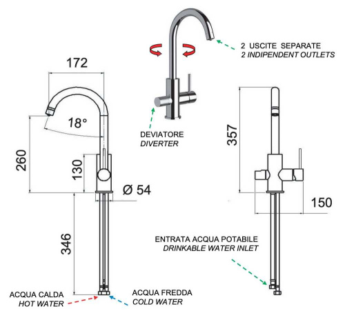 Смеситель для кухни Remer X Style N792DW