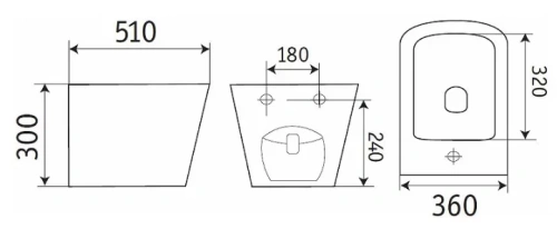 Биде подвесное CeramaLux 5370MH
