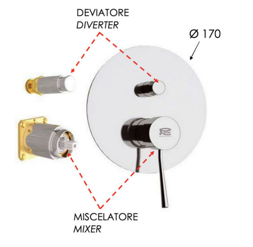 Смеситель для душа Remer Minimal N09KB