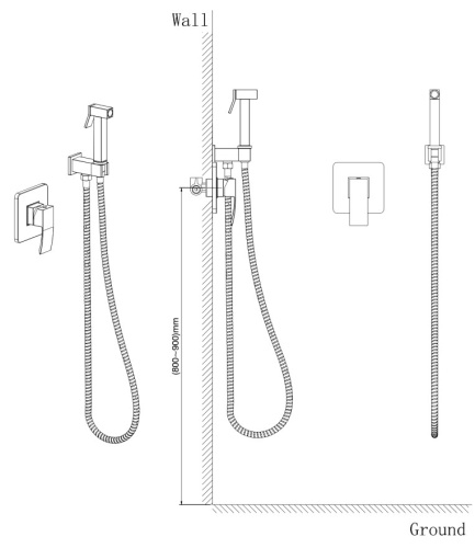 Гигиенический душ Vivi Felice 1015 Nero opaco