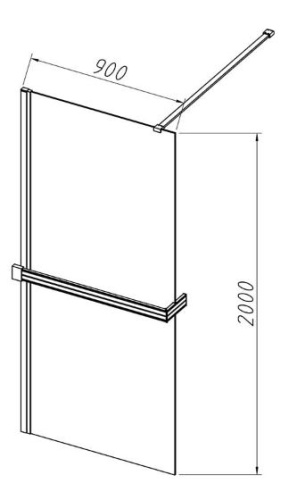Душевая стенка Vincea Walk-In HR VSW-4HR900CLG