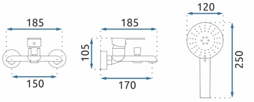 Смеситель для ванны Rea Bloom Gold B6389
