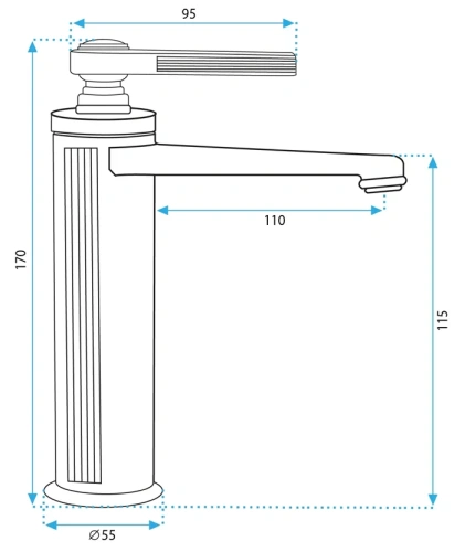 Смеситель для умывальника Rea Monaco Chrom B4209