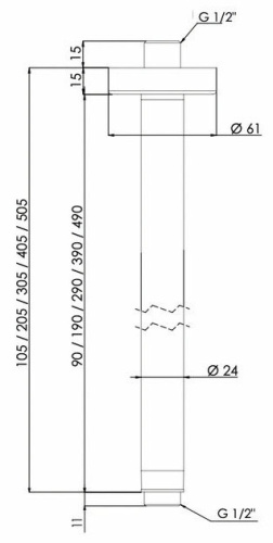 Кронштейн потолочный 50 см Remer 347N50BO, белый матовый