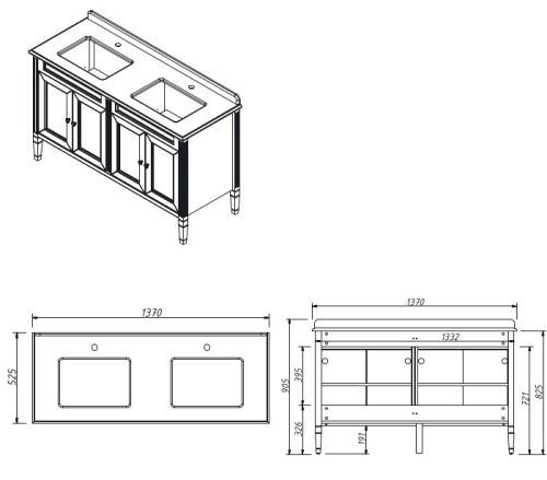 Тумба напольная Caprigo Albion Concept 140 34017-SF013 Тумба напольная Caprigo Albion Concept 140 34017-SF013