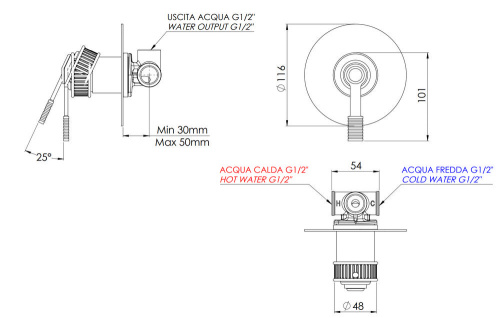 Смеситель для душа Remer Atelier AL30LXV, сталь