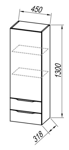 Пенал подвесной Kolpa-san Malaya 1301 45 Oak Natur 573730