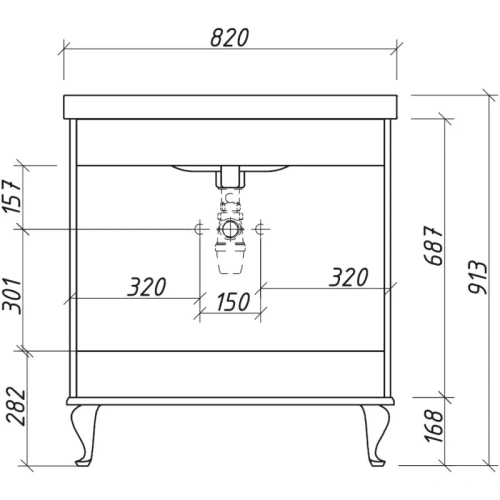 Тумба напольная Caprigo Valletta 80 35312-TP811