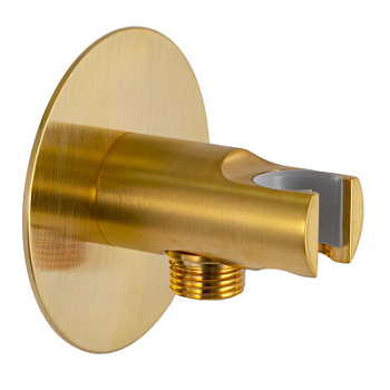 Держатель ручного душа с подключением Remer 337XBG, золото брашированное