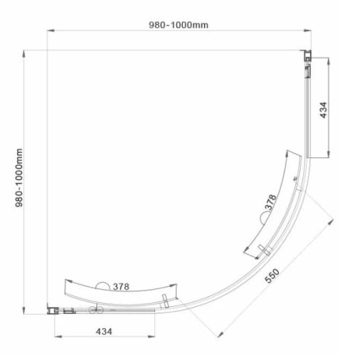 Душевой уголок Vincea Garda VSQ-1G100CH