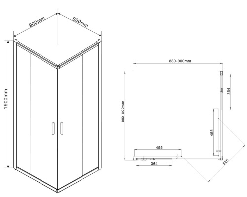 Душевой уголок Vincea Garda VSS-1G900CLBN