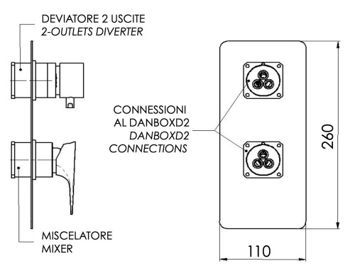 Смеситель для душа Daniel Diva DV612D2KB15