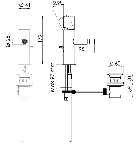 Смеситель для биде Daniel Trilogy TG604CR