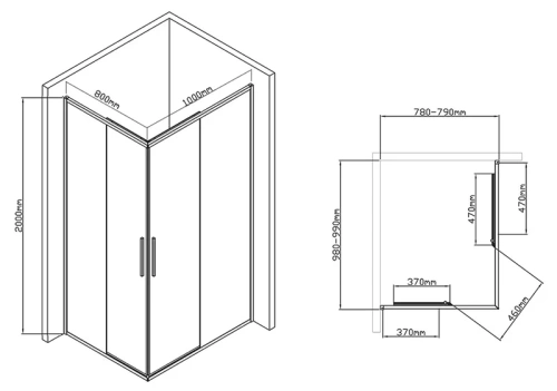 Душевой уголок Vincea Slim-U VSS-2SU8010CL