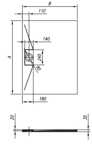 Душевой поддон Kolpa-san Acro 140x80 white 560970
