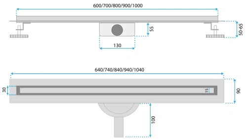 Душевой трап Rea Neox Slim pro gold matt 1000 G6990