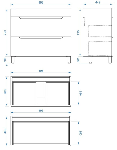 Тумба напольная Vela Верона 90Н под Classica TU27087