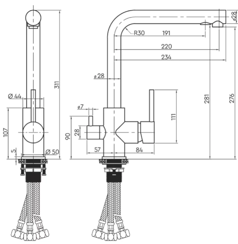 Смеситель для мойки Vivi Felice 1718-11 Oro