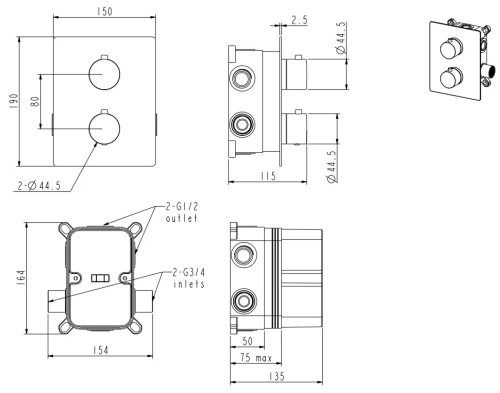 Смеситель для душа Nemo Round NM-2358CR chrome