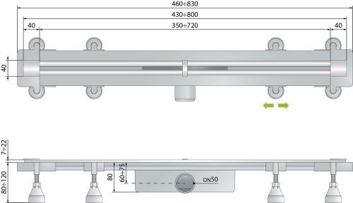 Душевой трап OMP Tea Sumisura 80 см 983.201.8.N