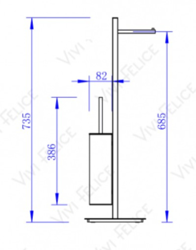 Напольная стойка с бумагодержателем и ёршиком Vivi Felice F0312 ORO OPACO