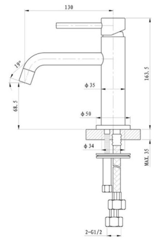 Смеситель для умывальника Caprigo Don 53-022-GUN