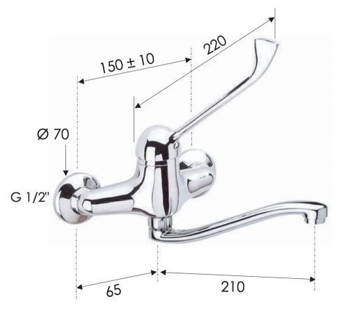 Смеситель медицинский для раковины Remer K45S
