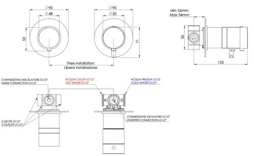 Смеситель для душа Remer X Style XT96D3