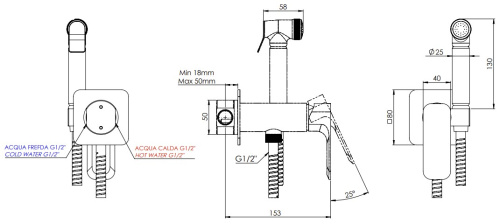 Гигиенический душ Daniel Tiara TA645BP4DCDP
