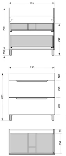 Тумба напольная Vela Верона 75Н под Milen TU27083